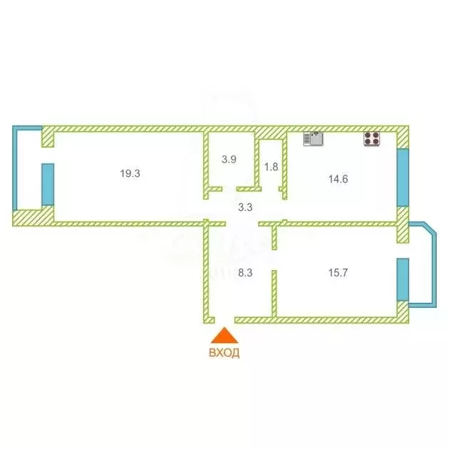 2-комнатная квартира: Тюмень, Широтная улица, 136к5 (67 м) - Фото 1