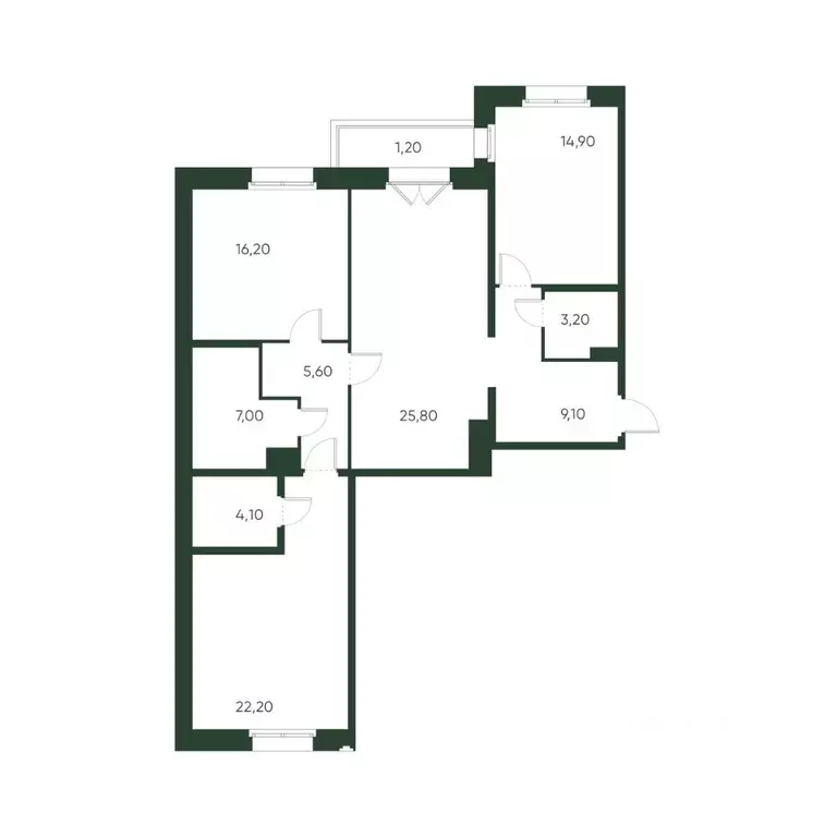 3-к кв. Санкт-Петербург Пески тер.,  (109.3 м) - Фото 2