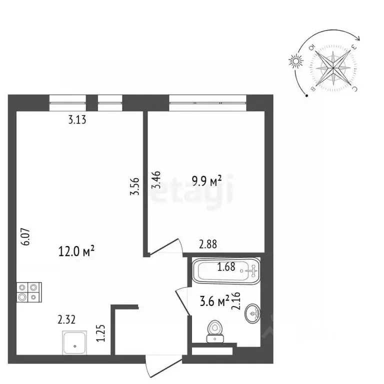 1-к кв. Московская область, Котельники Парковый мкр, 1к7 (35.1 м) - Фото 1