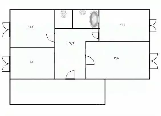 3-к кв. Томская область, с. Кожевниково ул. Чекулаева, 20 (59.9 м) - Фото 1