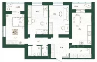 3-к кв. Самарская область, Волжский район, Смышляевка городское ... - Фото 1
