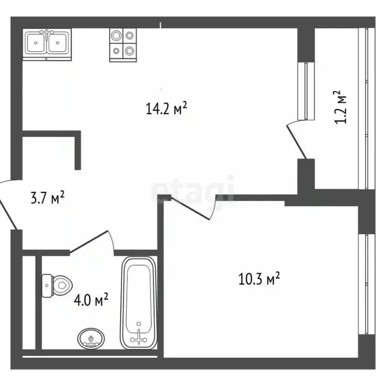 1-к кв. Ярославская область, Ярославль ул. Лескова, 42 (33.4 м) - Фото 2
