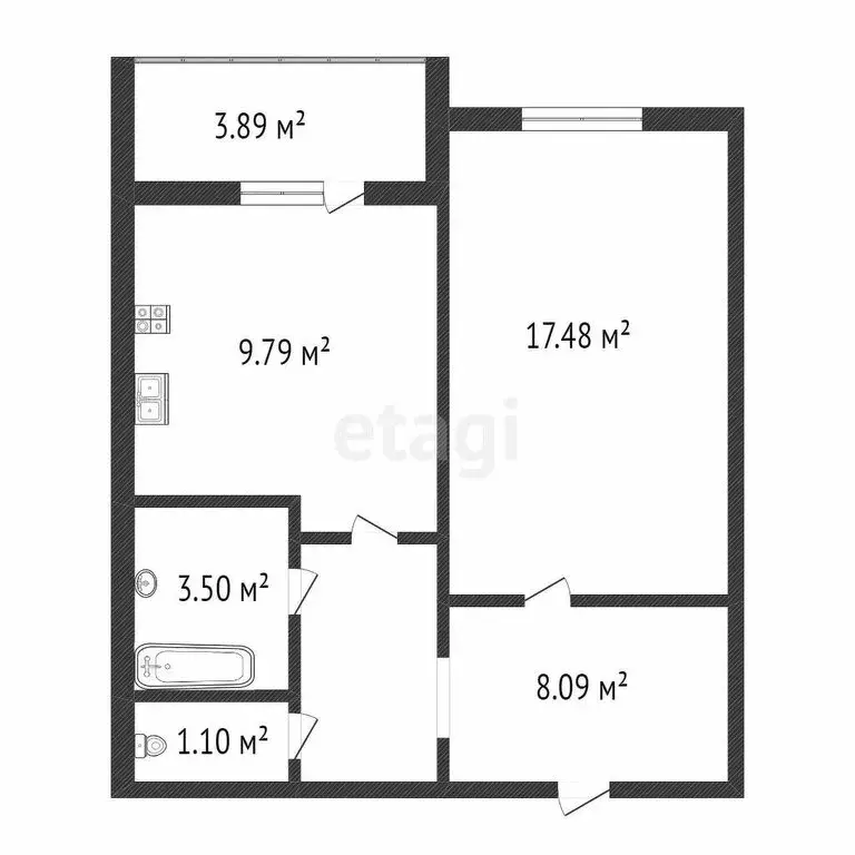 1-комнатная квартира: Тюмень, улица Александра Протозанова, 10 (39 м) - Фото 0