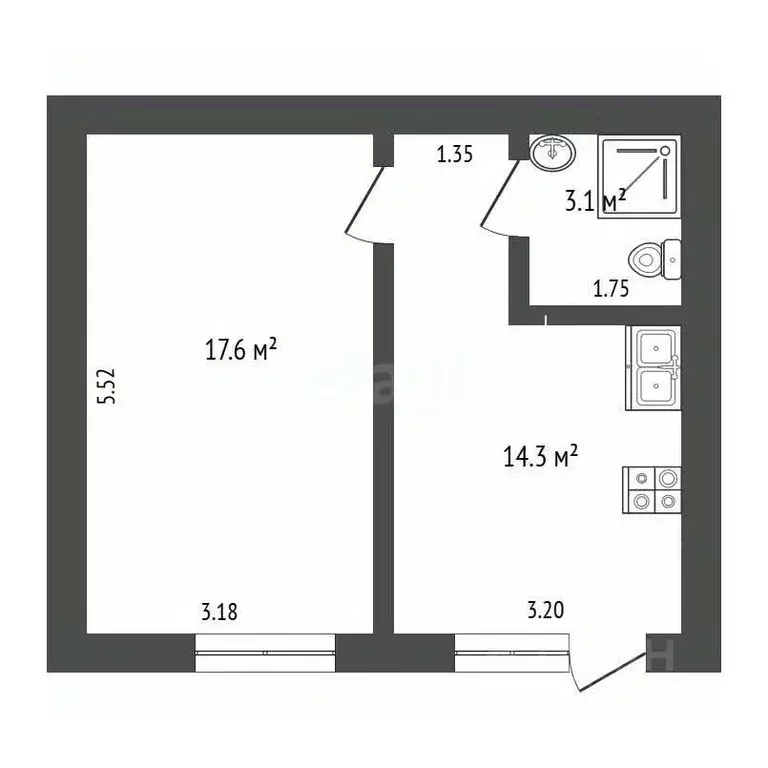 1-к кв. Крым, Ялта ул. Рабочая, 24 (35.0 м) - Фото 2