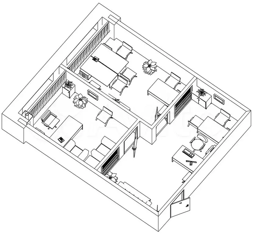 Офис, 58 м с интернетом - Фото 1