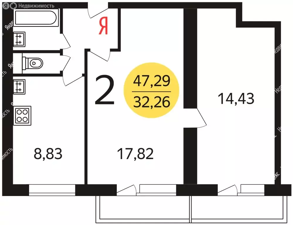 2-комнатная квартира: Москва, Беломорская улица, 5к3 (48 м) - Фото 0