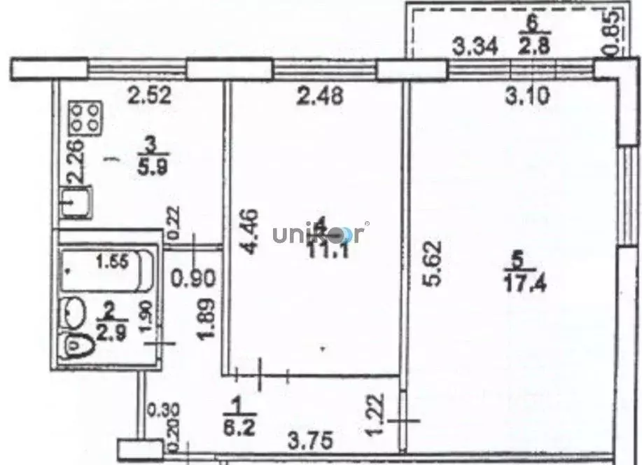 2-к кв. Башкортостан, Уфа Интернациональная ул., 181/1 (46.4 м) - Фото 1