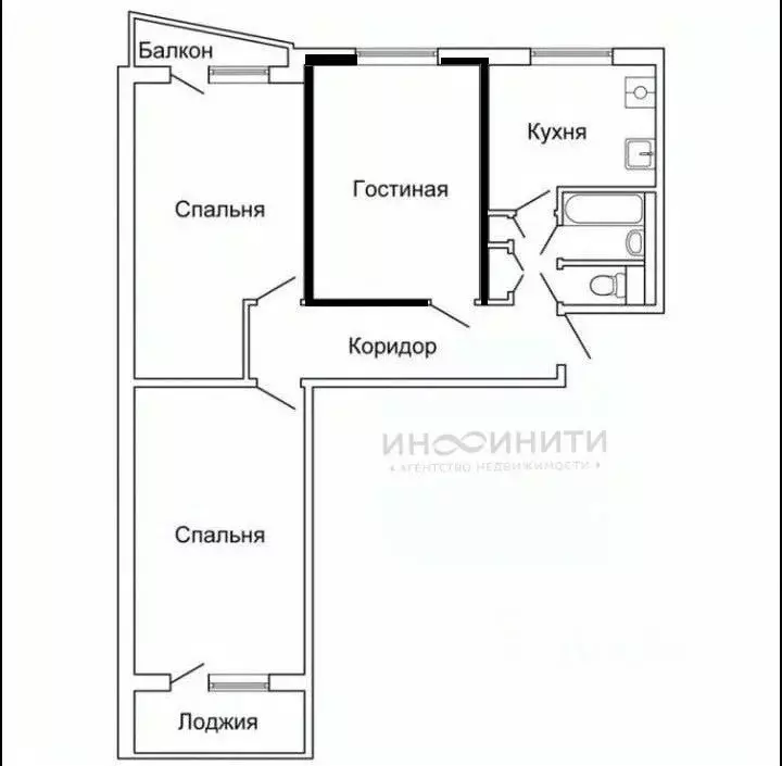 Комната Москва Мичуринский просп., 38 (13.0 м) - Фото 2