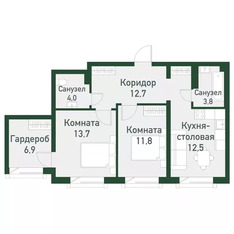 2-к кв. Челябинская область, Челябинский городской округ, пос. ... - Фото 0