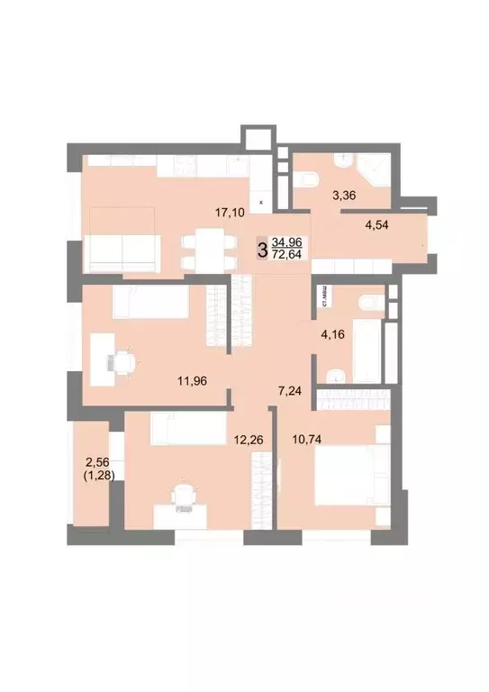 3-к кв. Свердловская область, Екатеринбург ул. Тенистая, 8с5 (72.64 м) - Фото 0