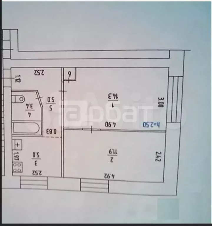 2-к. квартира, 40,7 м, 3/5 эт. - Фото 0