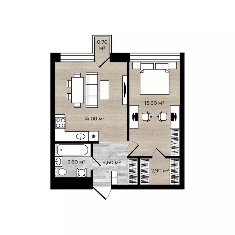 1-к кв. Ярославская область, Ярославский муниципальный округ, пос. ... - Фото 1