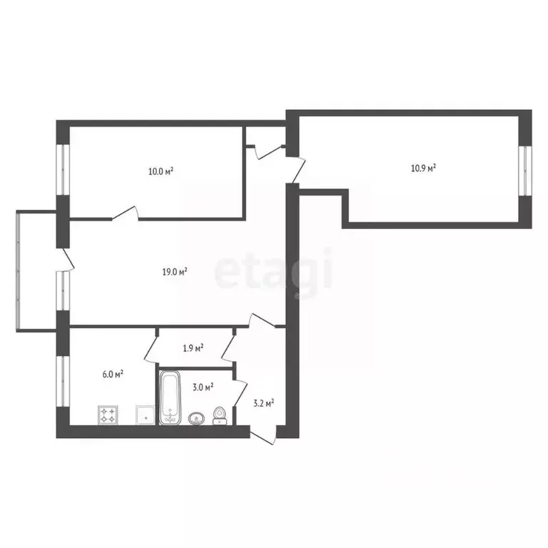 3-к кв. Красноярский край, Красноярск ул. Алеши Тимошенкова, 137 (54.8 ... - Фото 2