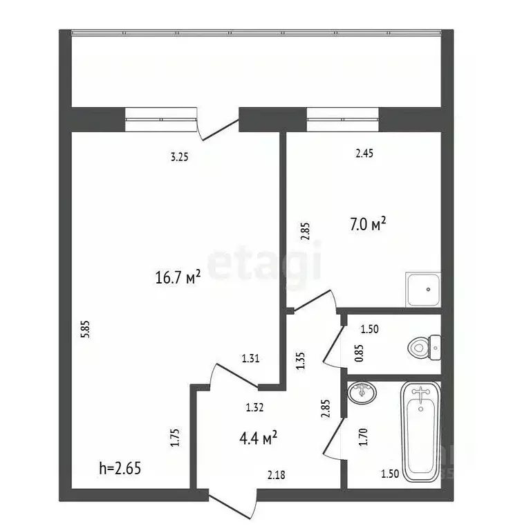 1-к кв. Красноярский край, Красноярск Николаевка мкр, ул. Бебеля, 57 ... - Фото 2