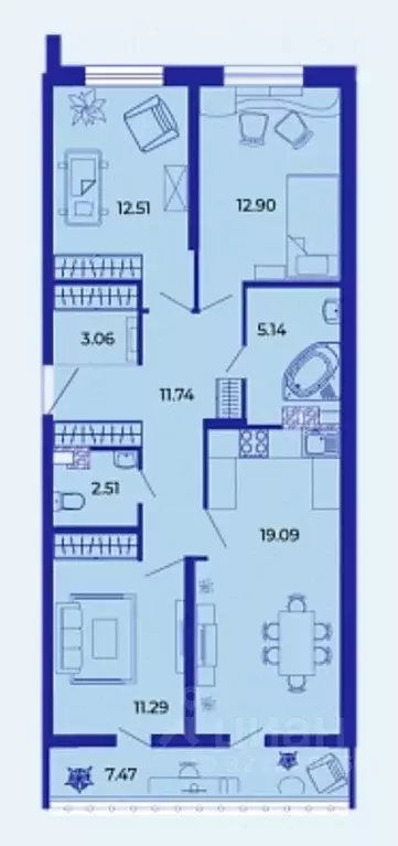 3-к кв. Брянская область, Брянск ул. Имени О.С. Визнюка, 18 (85.1 м) - Фото 1