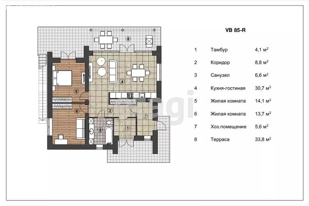 Дом в Новогусельский, территория СХПК Аграрник (89.5 м) - Фото 1