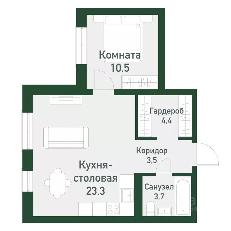 1-к кв. Челябинская область, Челябинский городской округ, пос. ... - Фото 0