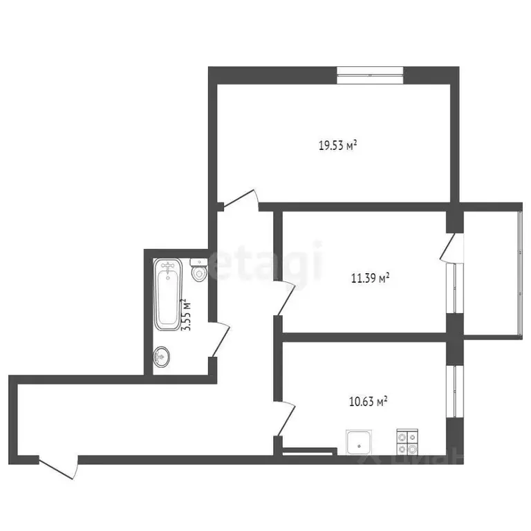 2-к кв. Тюменская область, Тюмень Харьковская ул., 59/5 (62.2 м) - Фото 0