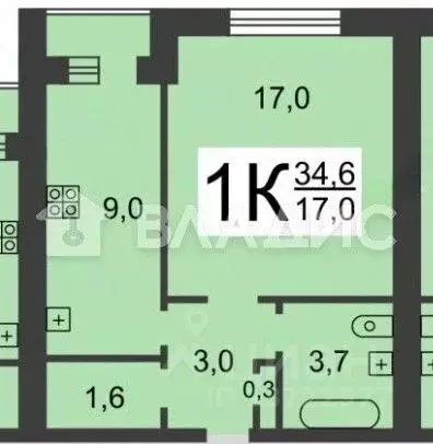 1-к кв. Нижегородская область, Нижний Новгород ул. Красных Зорь, 14 ... - Фото 2