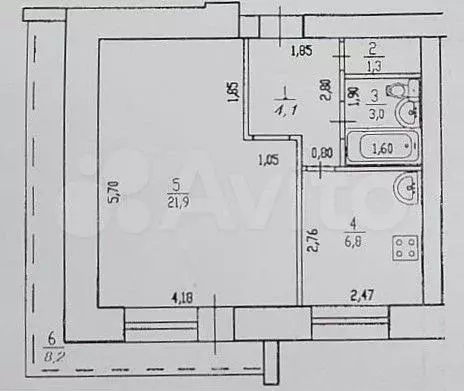 1-к. квартира, 37,1 м, 9/9 эт. - Фото 0