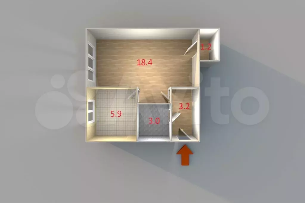 1-к. квартира, 31 м, 1/4 эт. - Фото 0