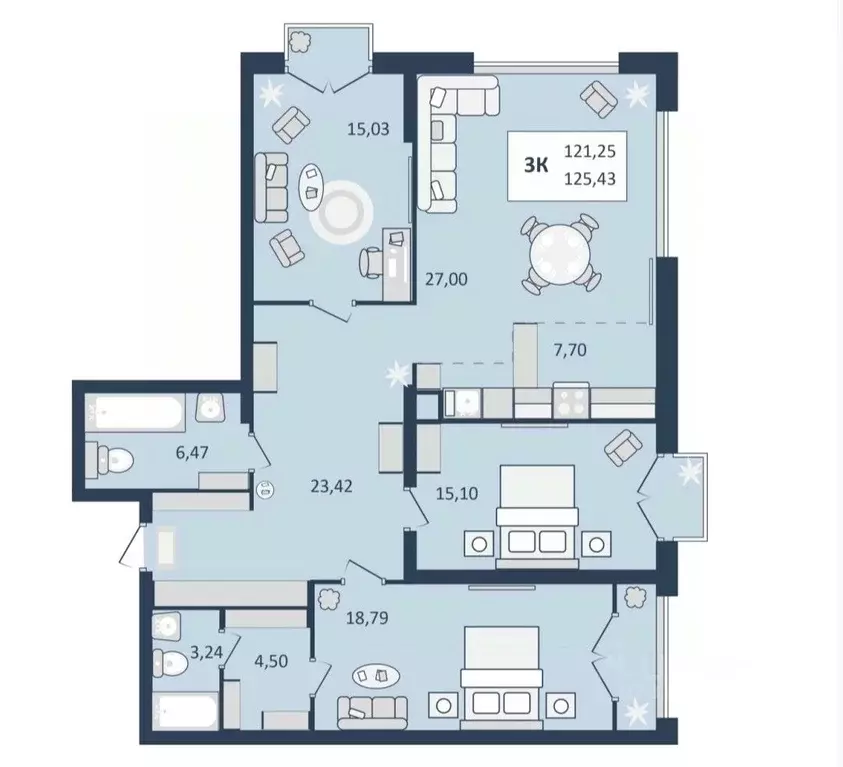 3-к кв. Ставропольский край, Кисловодск  (125.43 м) - Фото 1