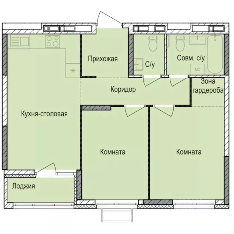 2-к кв. Удмуртия, Ижевск Автопроизводство жилрайон, Норвежский Лес ... - Фото 1