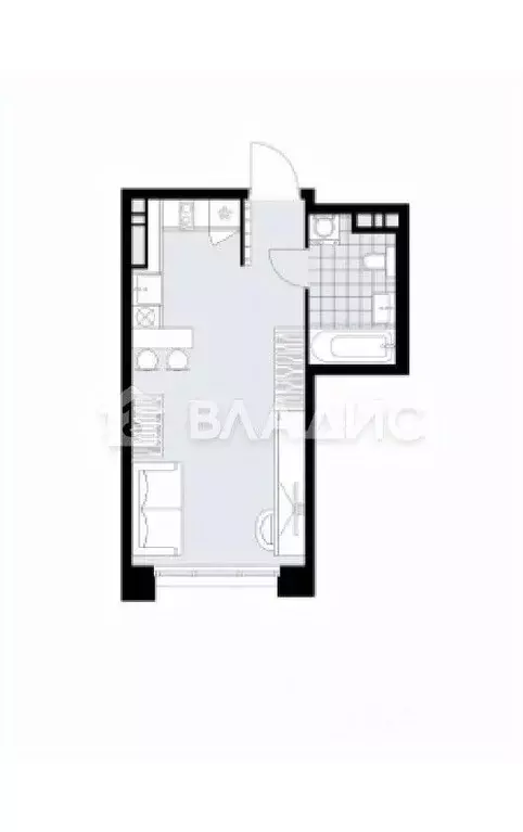 Студия Москва ул. Лобановский Лес, 7 (26.0 м) - Фото 2