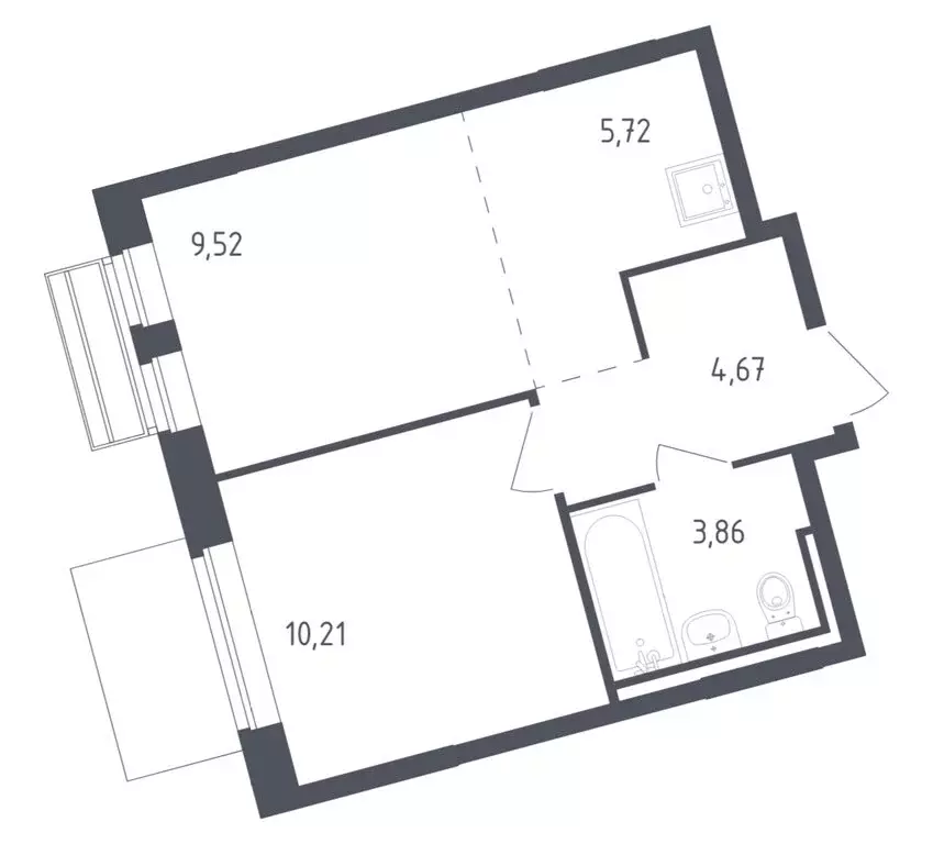 1-комнатная квартира: село Лайково, микрорайон Город-Событие, ЖК ... - Фото 1