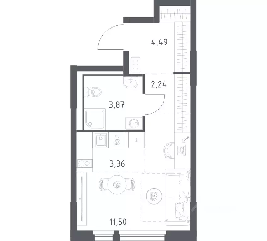 Студия Ленинградская область, Всеволожский район, Свердловское ... - Фото 1