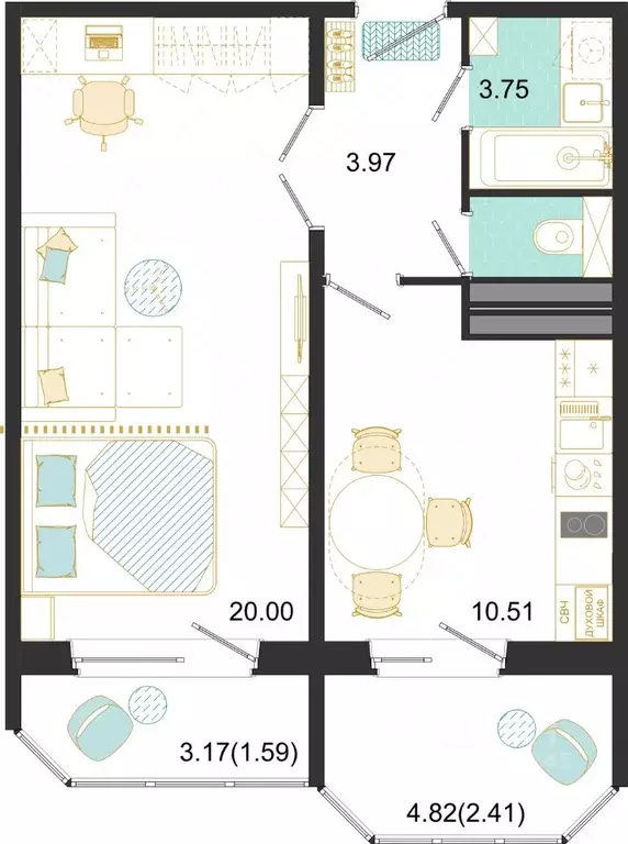 1-к кв. Московская область, Домодедово ул. Текстильщиков, 45 (42.23 м) - Фото 1