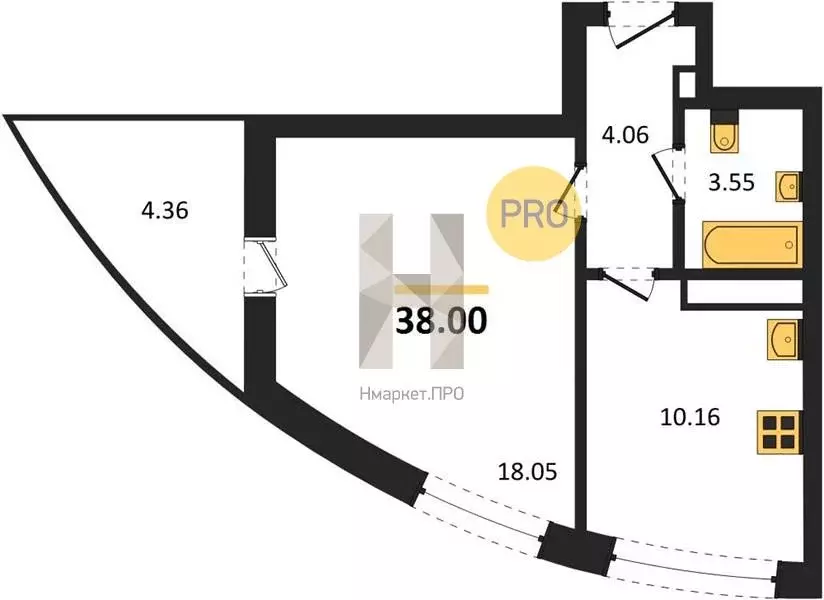 Продаётся 1-к квартира, 38 м - Фото 1