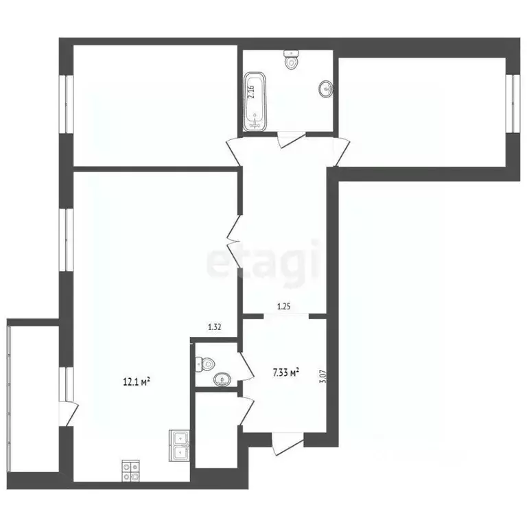 3-к кв. Забайкальский край, Чита Северный мкр, 73 (87.2 м) - Фото 2