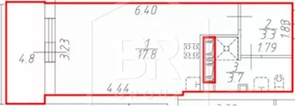 Студия Санкт-Петербург просп. Ветеранов, 171к5 (24.8 м) - Фото 1