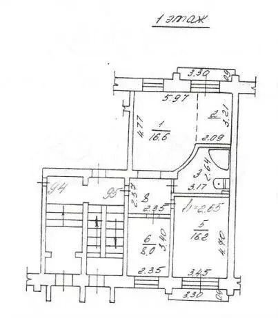 3-к. квартира, 60,6 м, 1/5 эт. - Фото 0