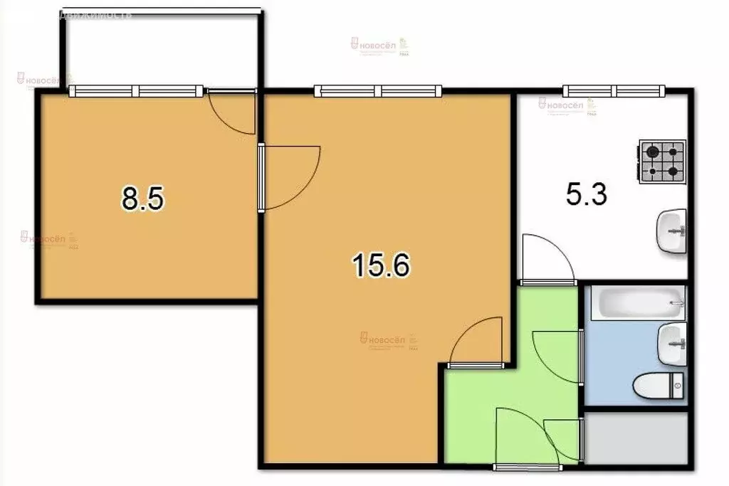 2-комнатная квартира: Екатеринбург, Автомагистральная улица, 23 (36 м) - Фото 1