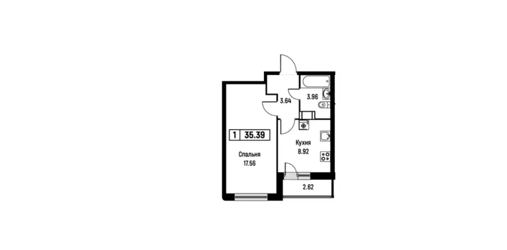 Продаётся 1-к квартира, 35.39 м - Фото 1