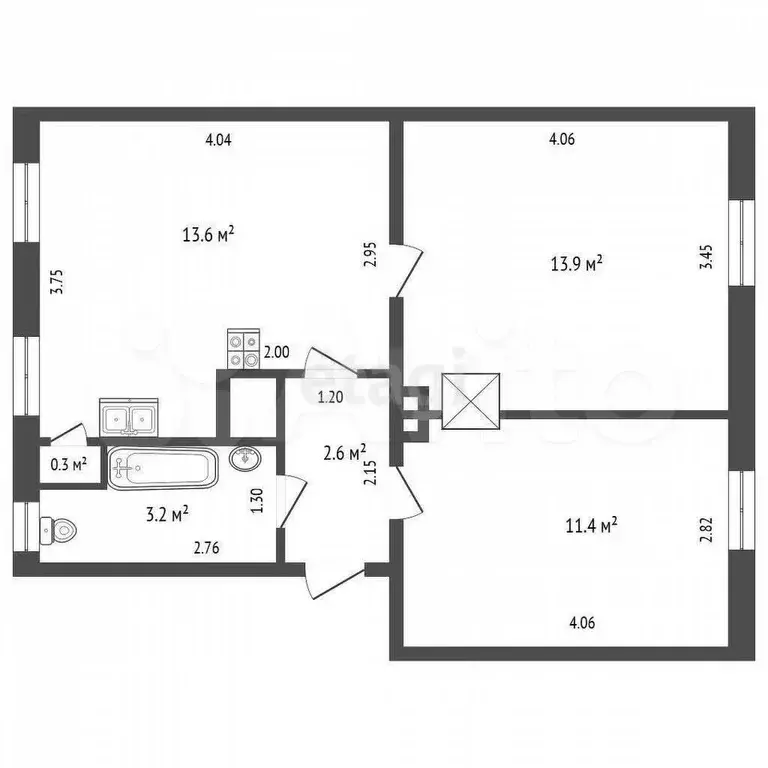2-к. квартира, 45 м, 2/2 эт. - Фото 0