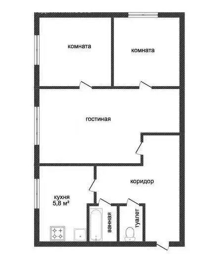 3-комнатная квартира: Черногорск, улица Генерала Тихонова, 23 (61.4 м) - Фото 1