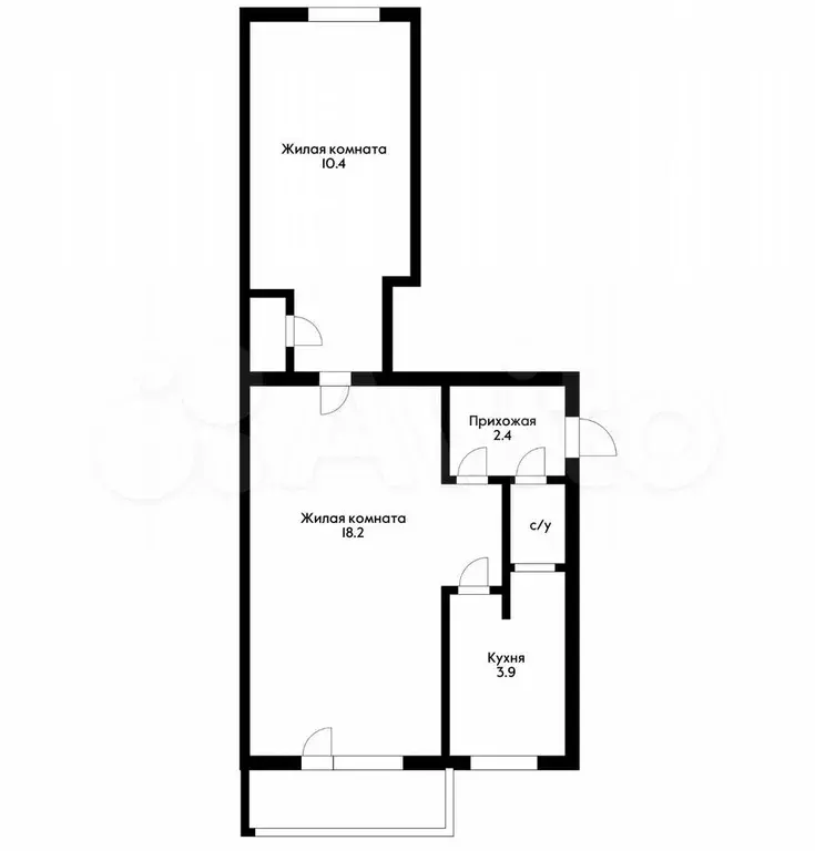 2-к. квартира, 42 м, 5/5 эт. - Фото 0