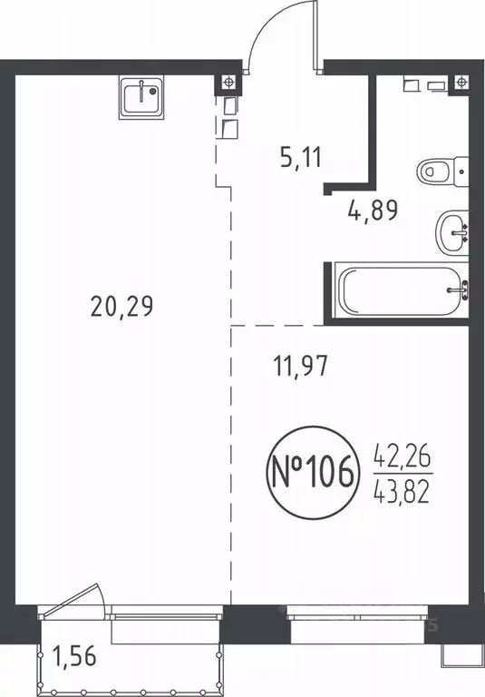 1-к кв. Иркутская область, Иркутск СОЮЗ мкр,  (44.0 м) - Фото 0