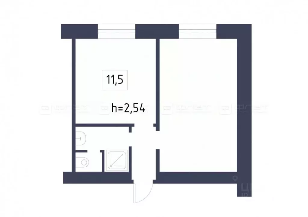 Комната Татарстан, Казань ул. Дементьева, 7 (20.1 м) - Фото 2