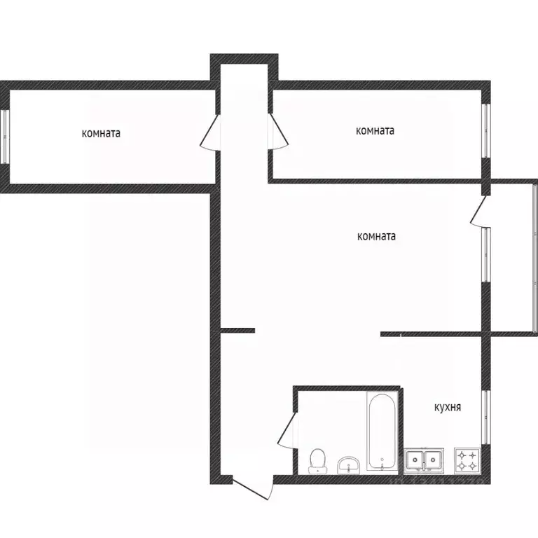 3-к кв. Белгородская область, Белгород ул. Имени М.Е. Катукова, 4 ... - Фото 1