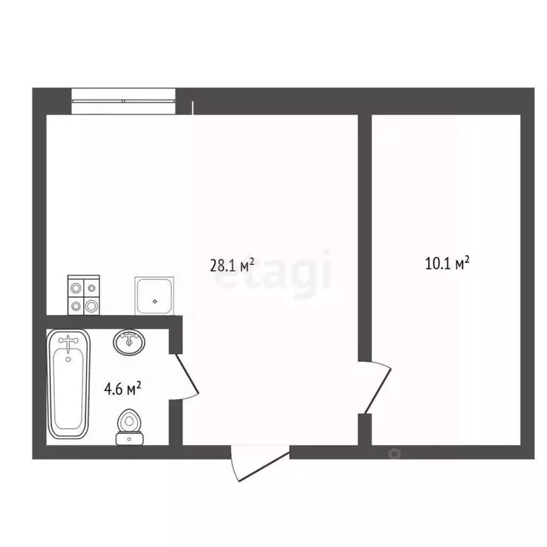 2-к кв. Крым, Ялта ул. Загородная, 17В (45.2 м) - Фото 1