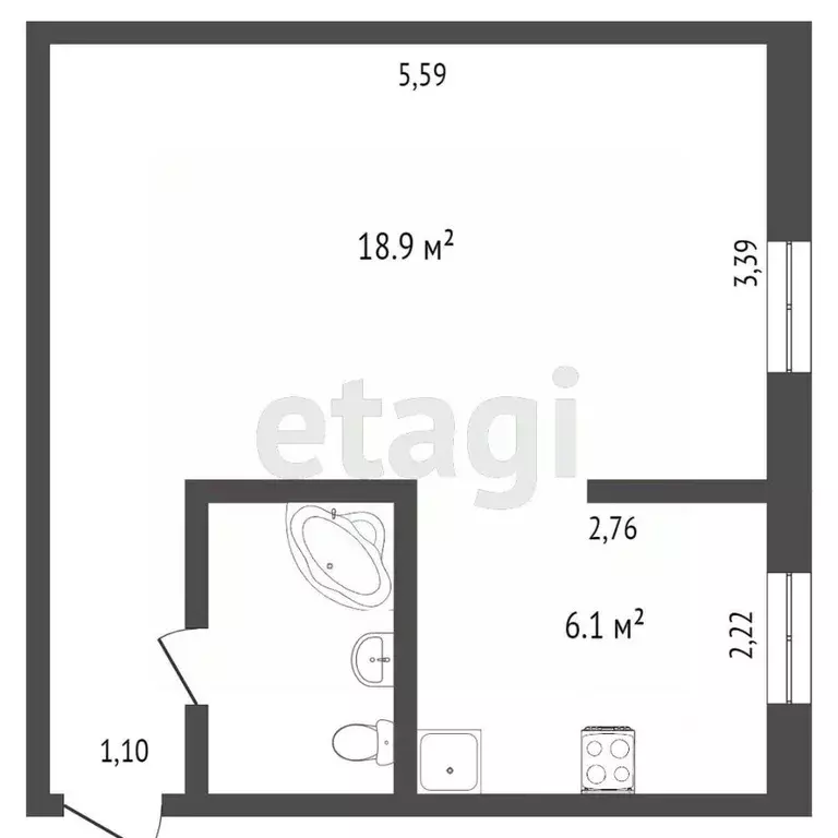 1-к кв. Иркутская область, Иркутск Байкальская ул., 290 (30.0 м) - Фото 2