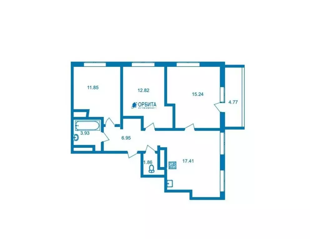 3-комнатная квартира: деревня Дударева, улица Сергея Джанбровского, 1 ... - Фото 1