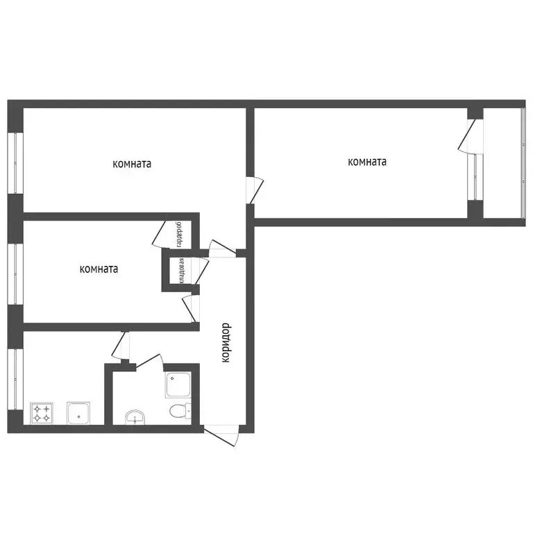 3-комнатная квартира: Казань, улица Адоратского, 10 (66.6 м) - Фото 1