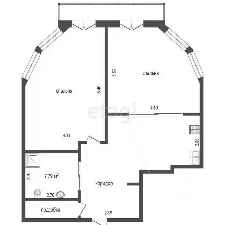 2-к кв. Краснодарский край, Геленджик Крымская ул., 19к7 (74.5 м) - Фото 1