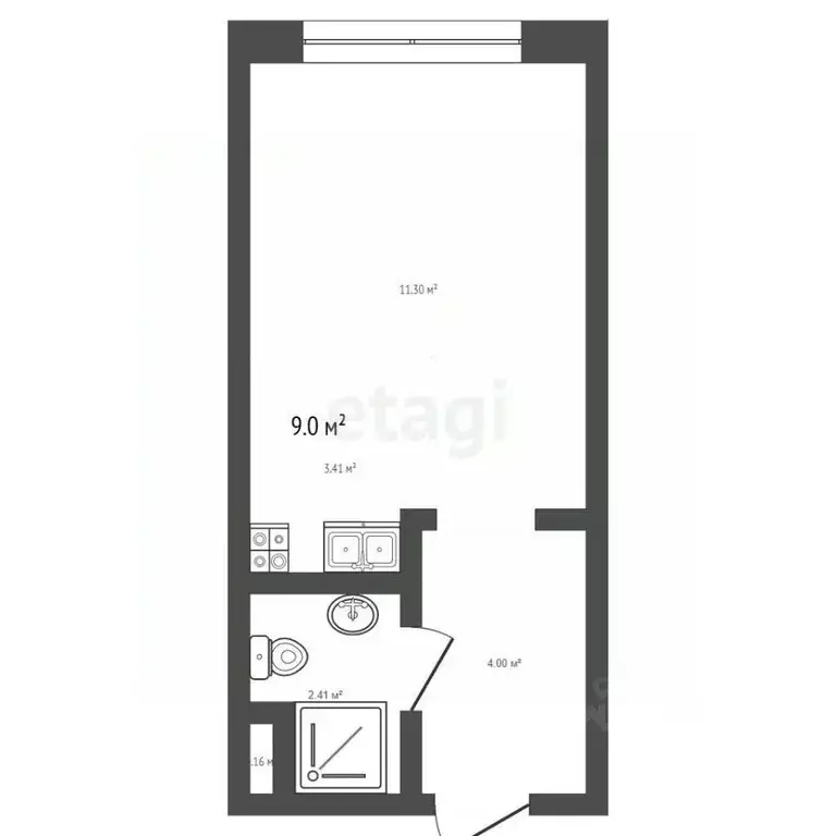 Студия Москва Автомобильный проезд, 4к4 (18.5 м) - Фото 2