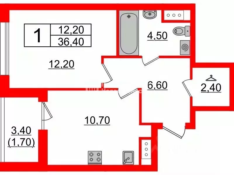 1-к кв. Ленинградская область, Ломоносовский район, Лаголовское с/пос, ... - Фото 2